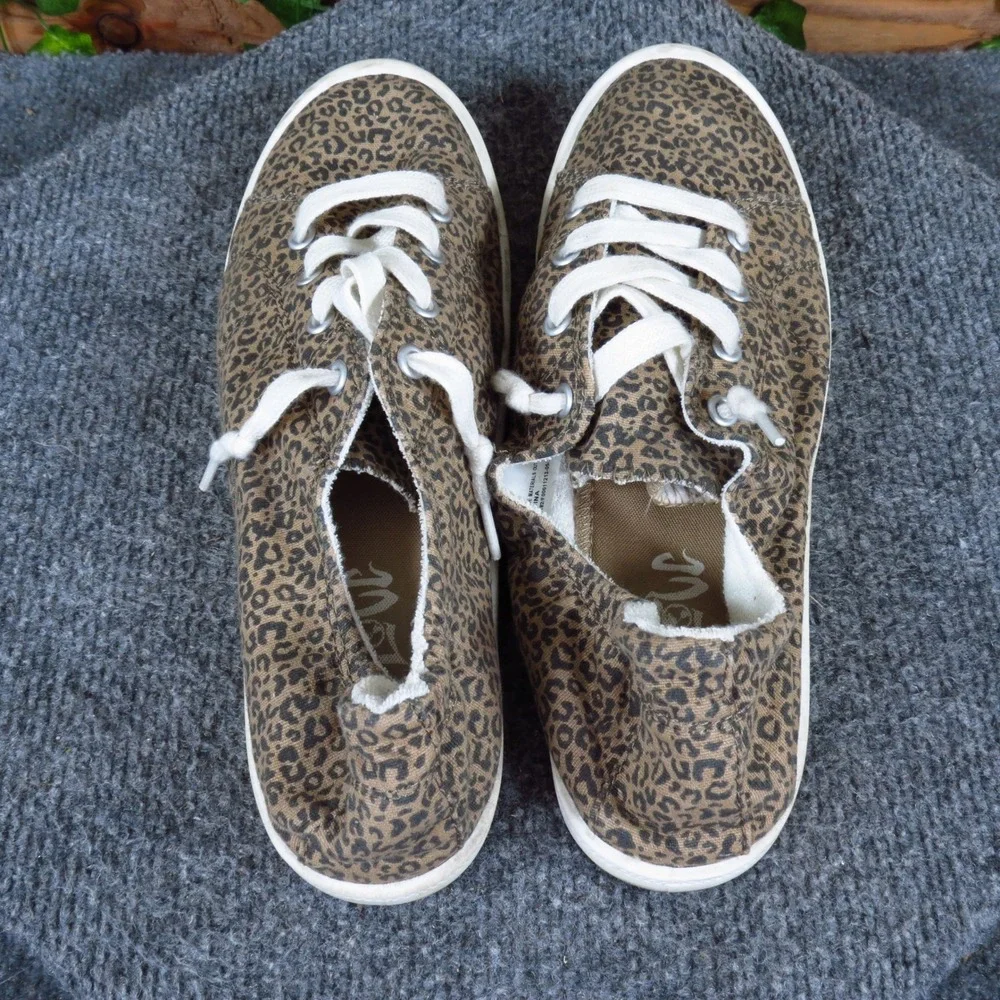 Mad Love Lennie Womens Fashion Sneaker Size 9 Daily Wear Leopard Print Canvas